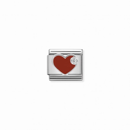 Nomination Silver Red Heart with CZ Composable Charm